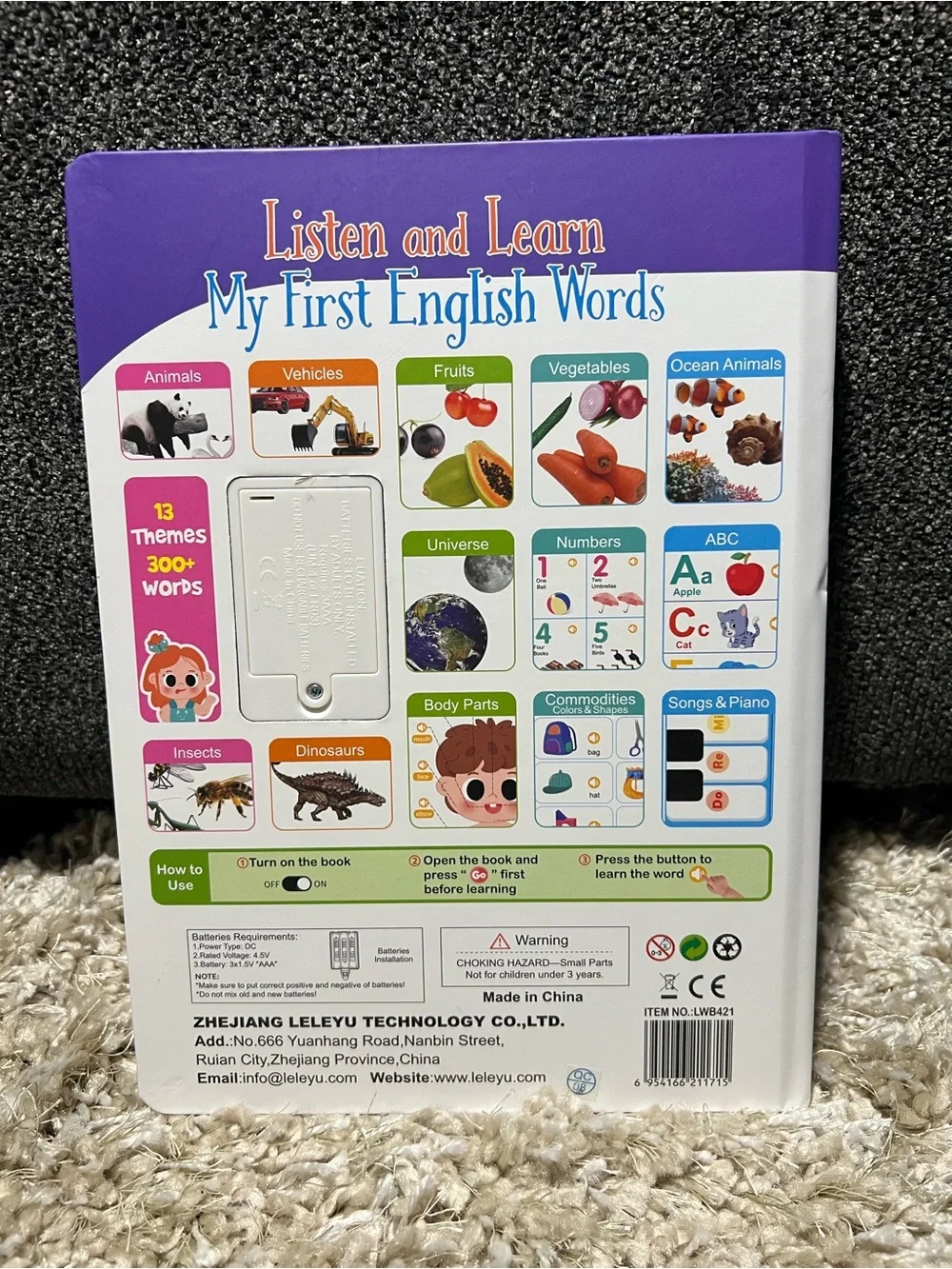 My First English Words Sound Book - Purple/White